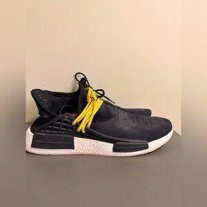 Size 11.5- Pharrell Williams Human Race x adidas Hu NMD OG Core Black Yellow New